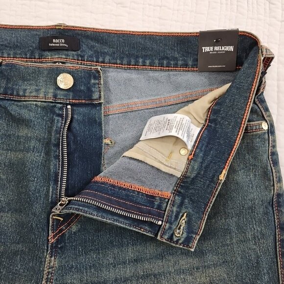 True Religion Rocco Jeans Men's 36x32 NWT Relaxed Wide Leg Acid Wash NEW - Picture 14 of 16